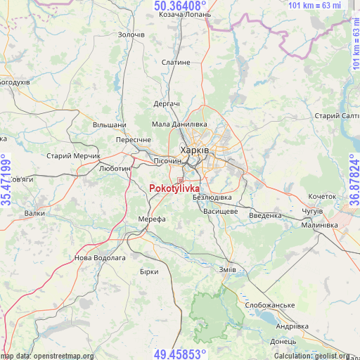 Pokotylivka on map