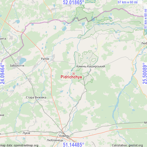 Pidrichchya on map