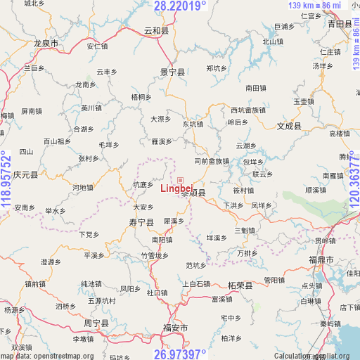 Lingbei on map