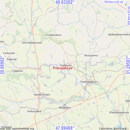 Pobugskoye on map