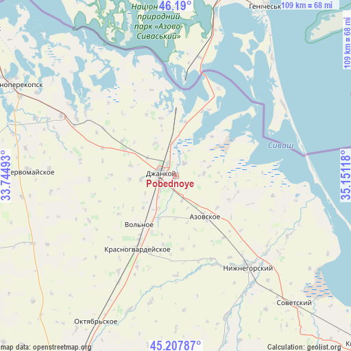 Pobednoye on map