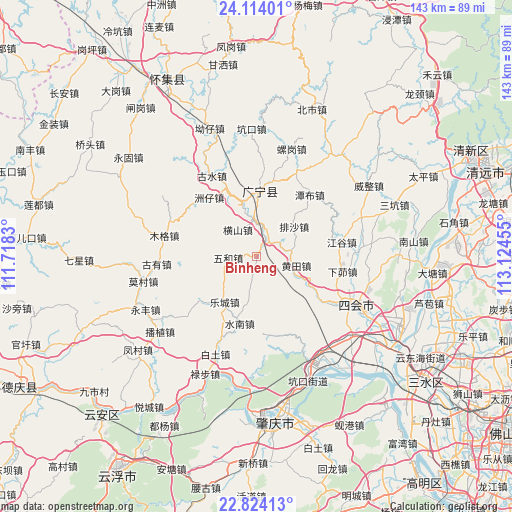 Binheng on map