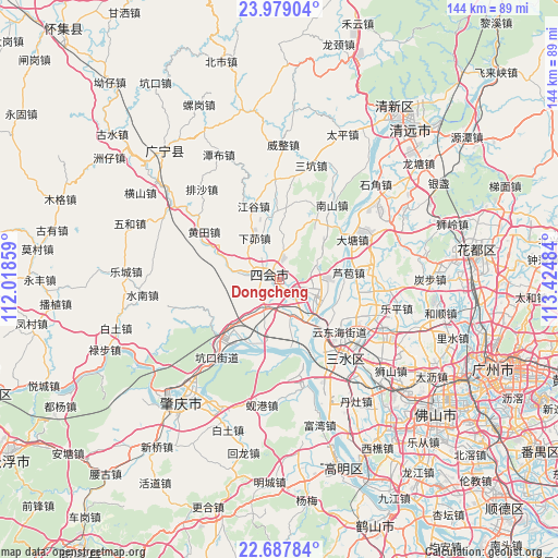 Dongcheng on map