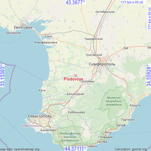 Plodovoye on map