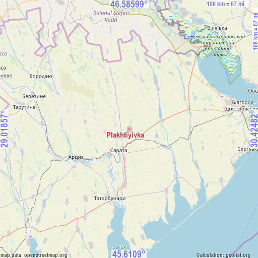 Plakhtiyivka on map