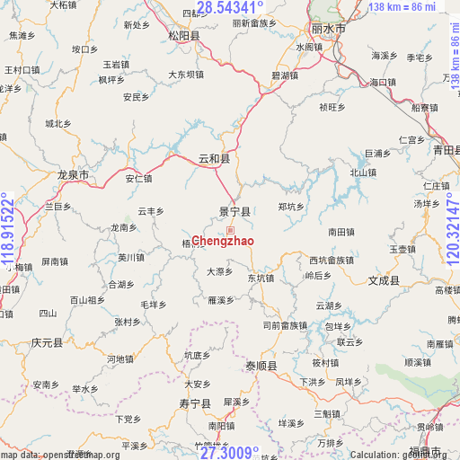 Chengzhao on map