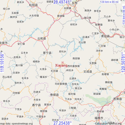 Xiayang on map