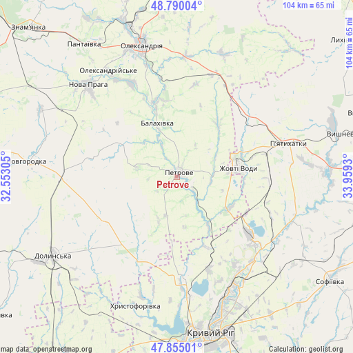 Petrove on map