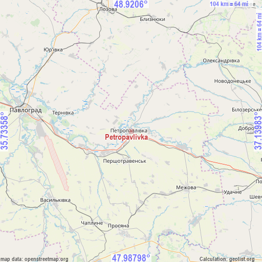 Petropavlivka on map