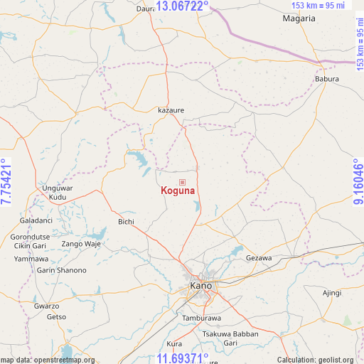 Koguna on map