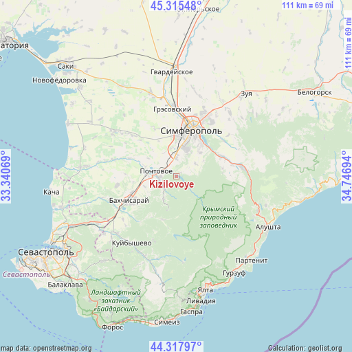 Kizilovoye on map