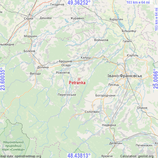 Petranka on map