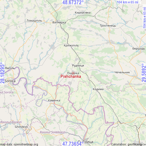 Pishchanka on map