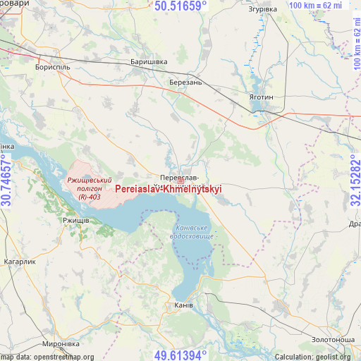 Pereiaslav-Khmelnytskyi on map