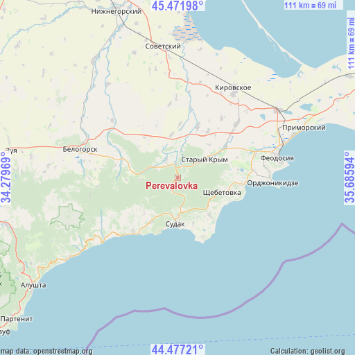 Perevalovka on map