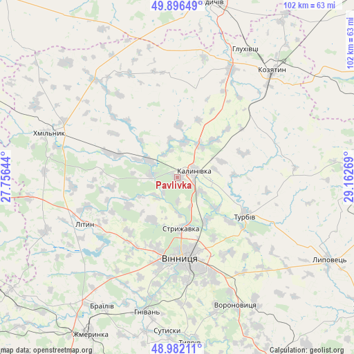 Pavlivka on map