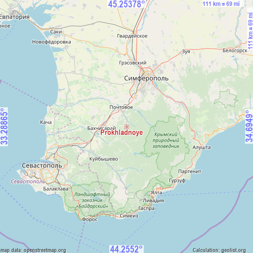 Prokhladnoye on map