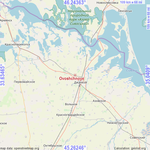 Ovoshchnoye on map
