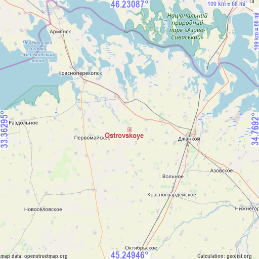 Ostrovskoye on map