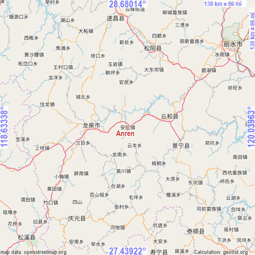 Anren on map