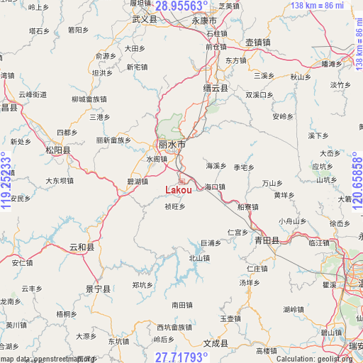 Lakou on map