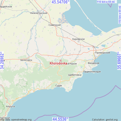 Kholodovka on map