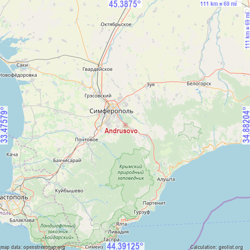 Andrusovo on map