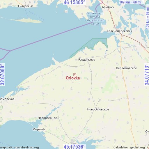 Orlovka on map