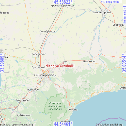 Nizhniye Oreshniki on map