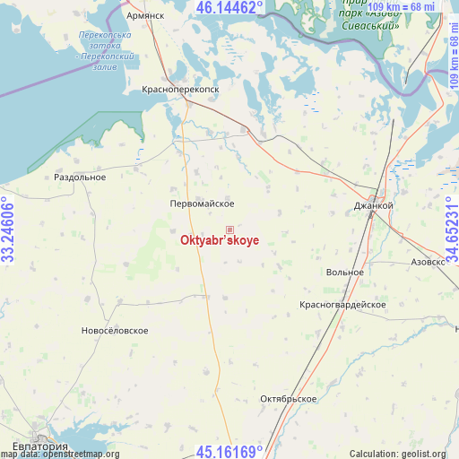 Oktyabr’skoye on map