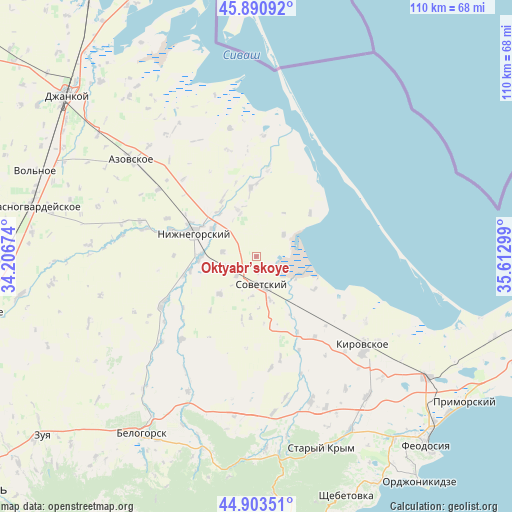 Oktyabr’skoye on map