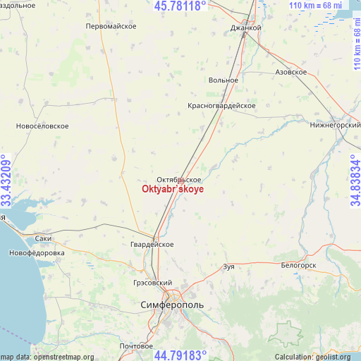 Oktyabr’skoye on map