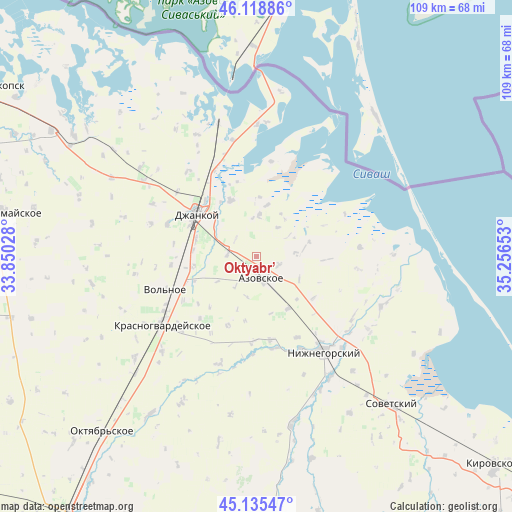 Oktyabr’ on map