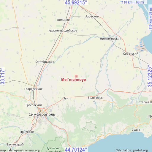 Mel’nichnoye on map