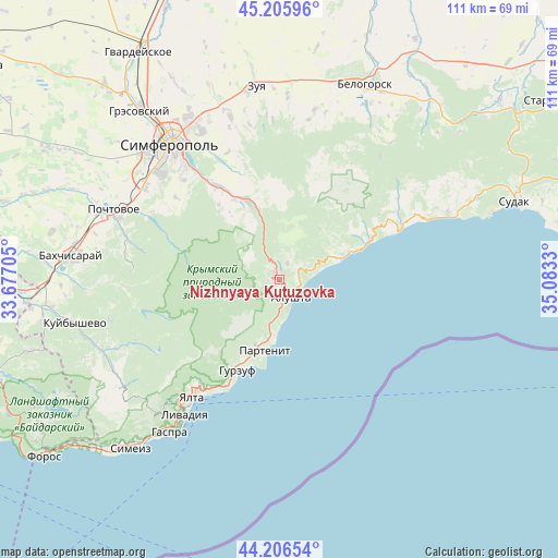 Nizhnyaya Kutuzovka on map