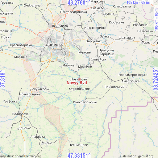 Novyy Svit on map