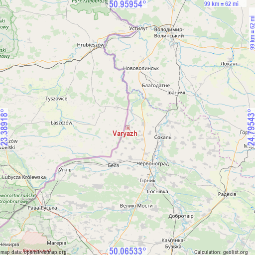 Varyazh on map
