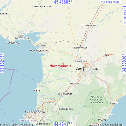 Novosyolovka on map