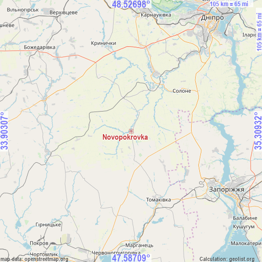 Novopokrovka on map