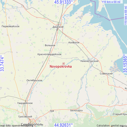 Novopokrovka on map