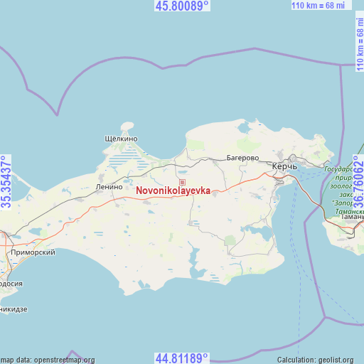 Novonikolayevka on map