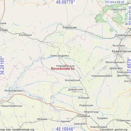 Novodonets’ke on map