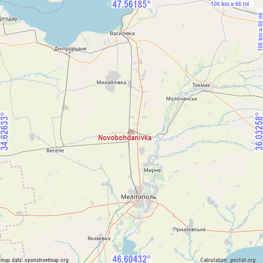 Novobohdanivka on map