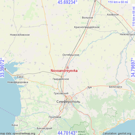Novoandreyevka on map