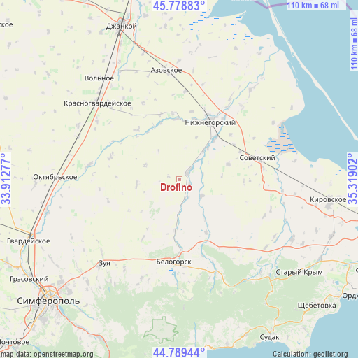Drofino on map