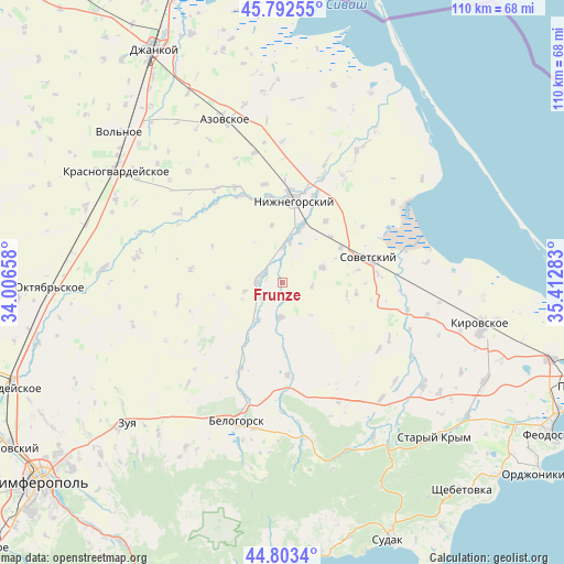 Frunze on map