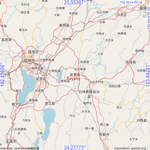 Suyang on map