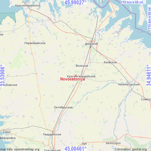 Novoestoniya on map