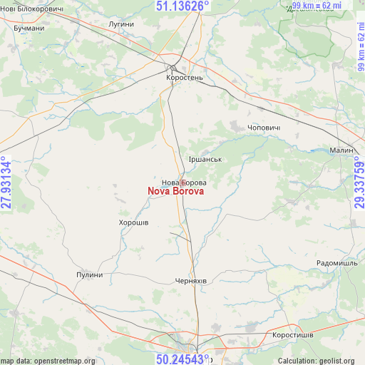 Nova Borova on map