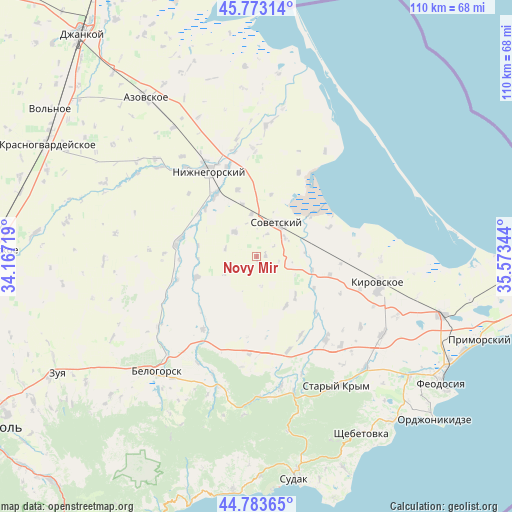 Novy Mir on map